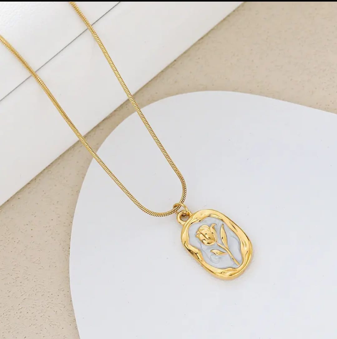 Vintage Tulip Flower  Pendant