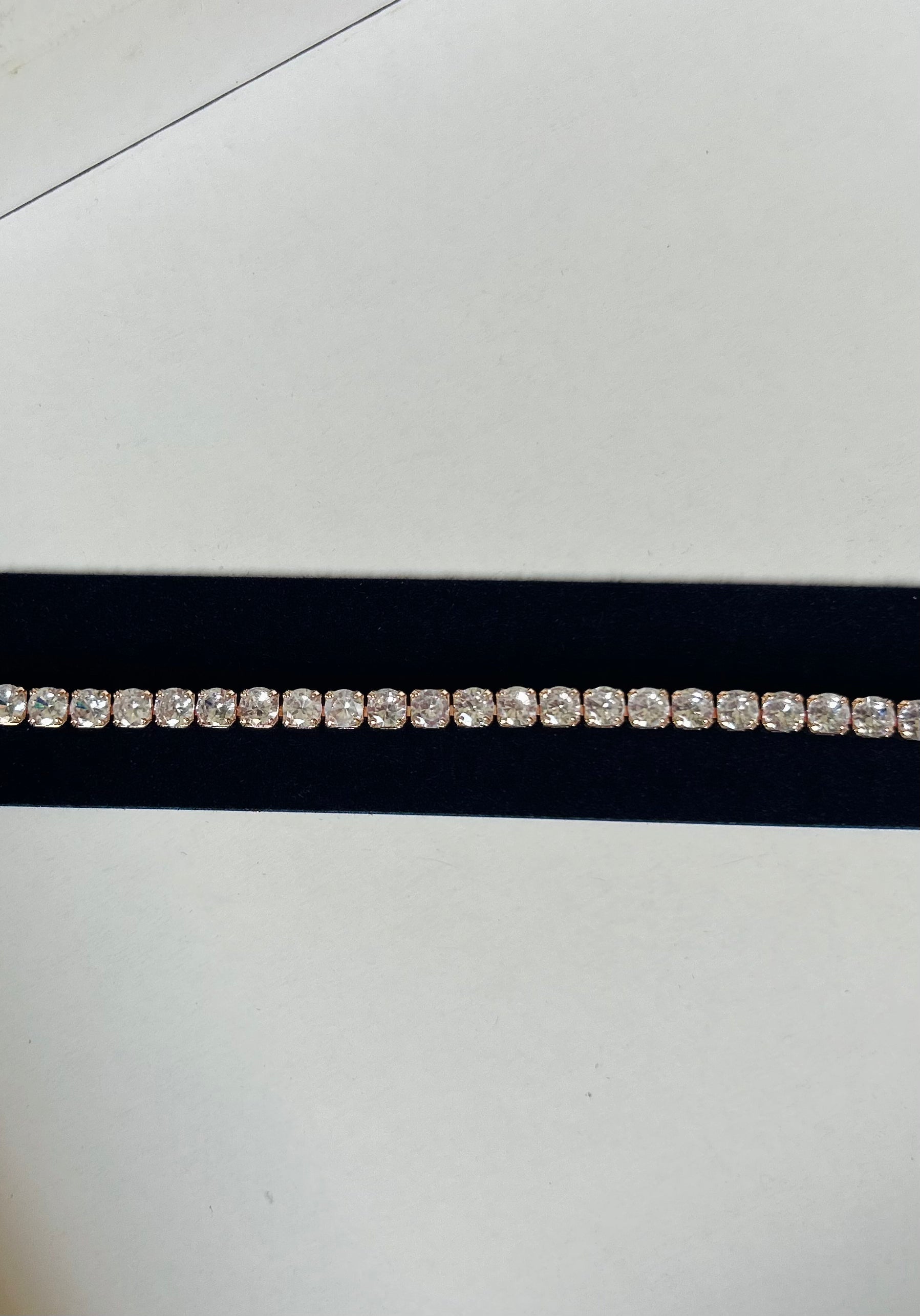 Artificial American Diamond Tennis Bracelet for Women & Girls | Rose Gold Plated Stylish Party Wear Kada | Fashion Jewellery Bracelet