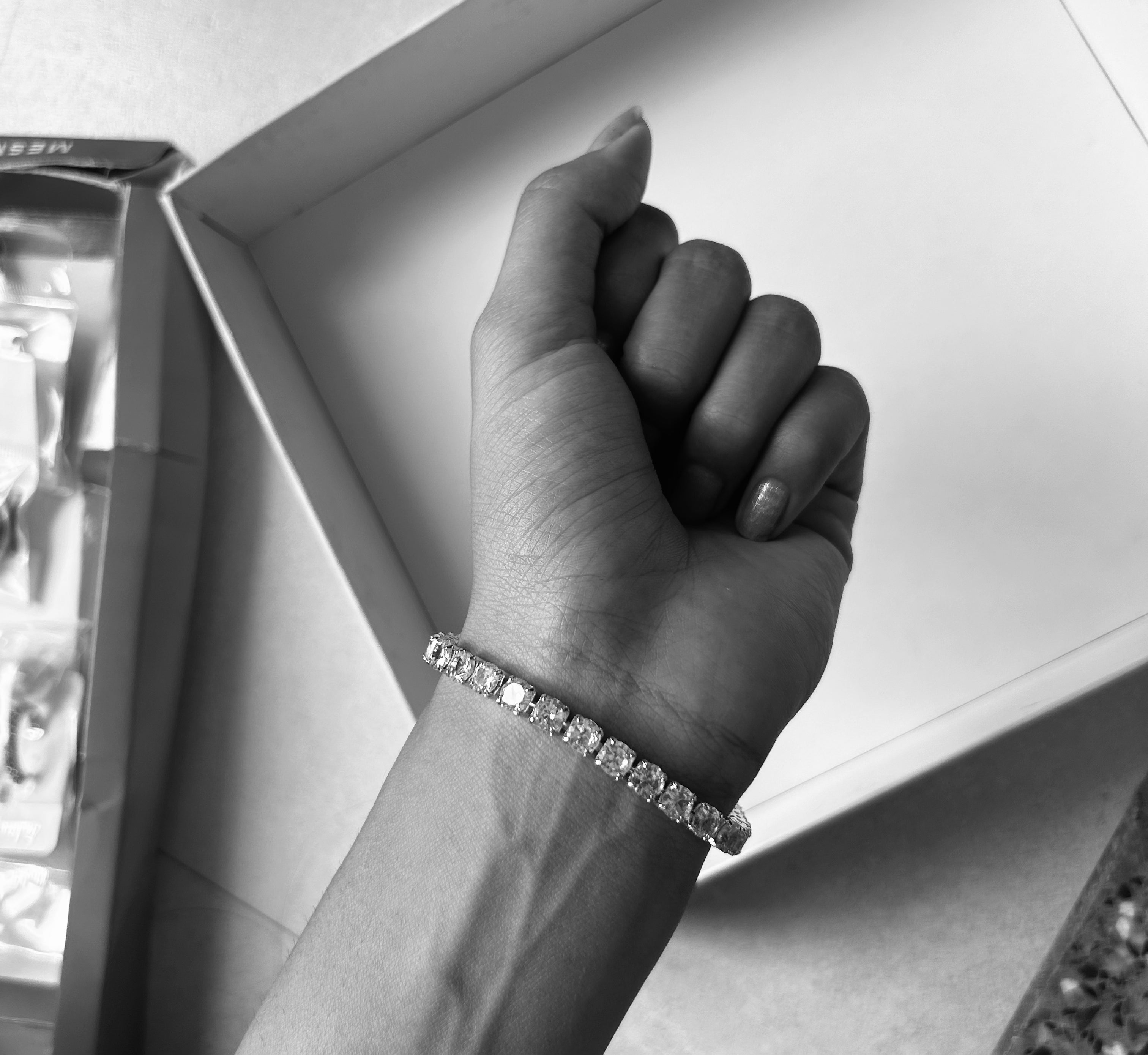 Artificial American Diamond Tennis Bracelet for Women & Girls | Rose Gold Plated Stylish Party Wear Kada | Fashion Jewellery Bracelet