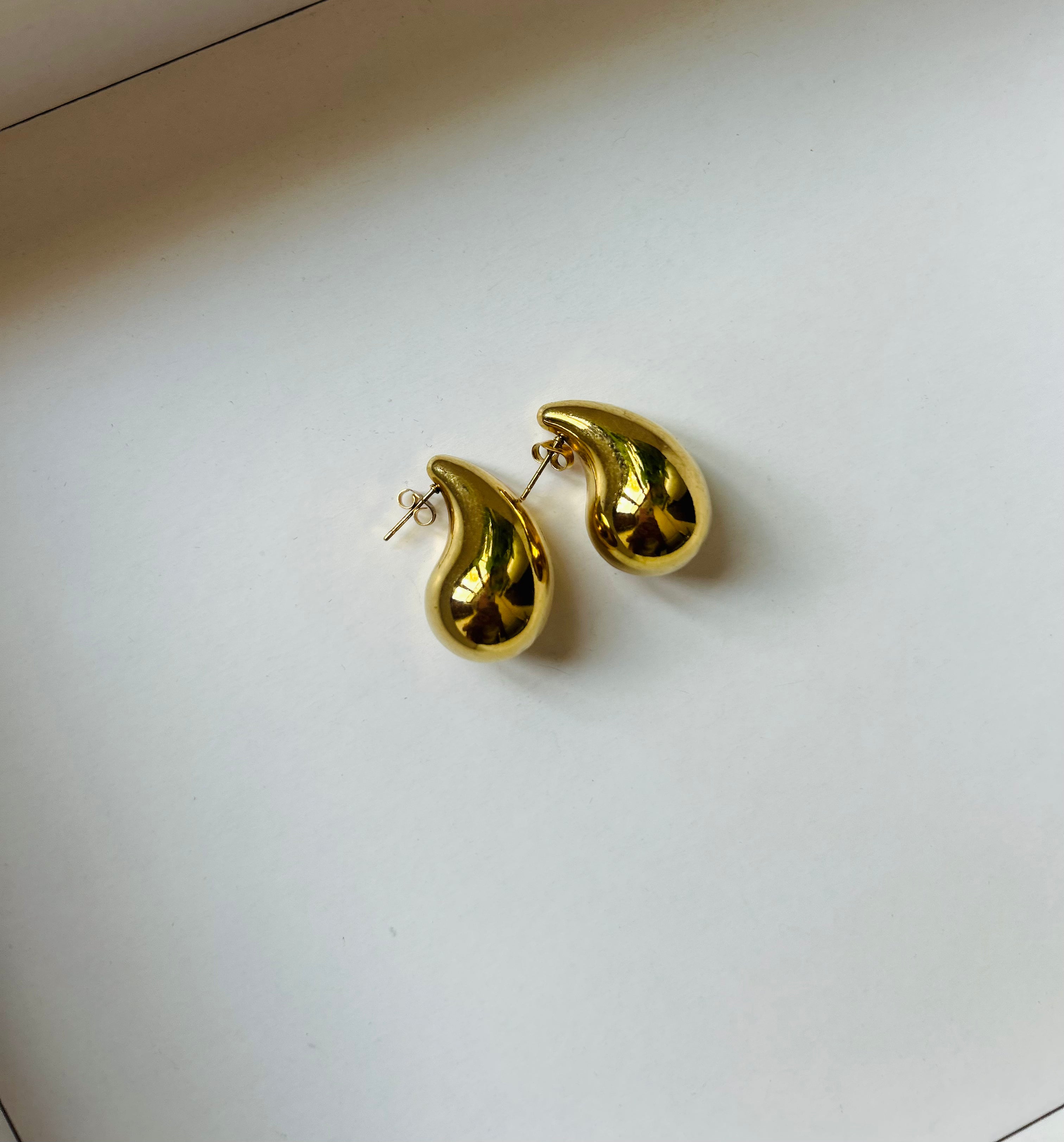 Bold Teardrop Statement Earrings – Gold Plated