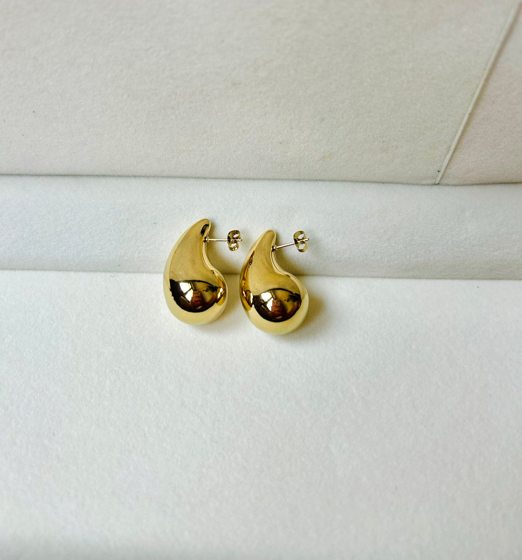 Bold Teardrop Statement Earrings – Gold Plated