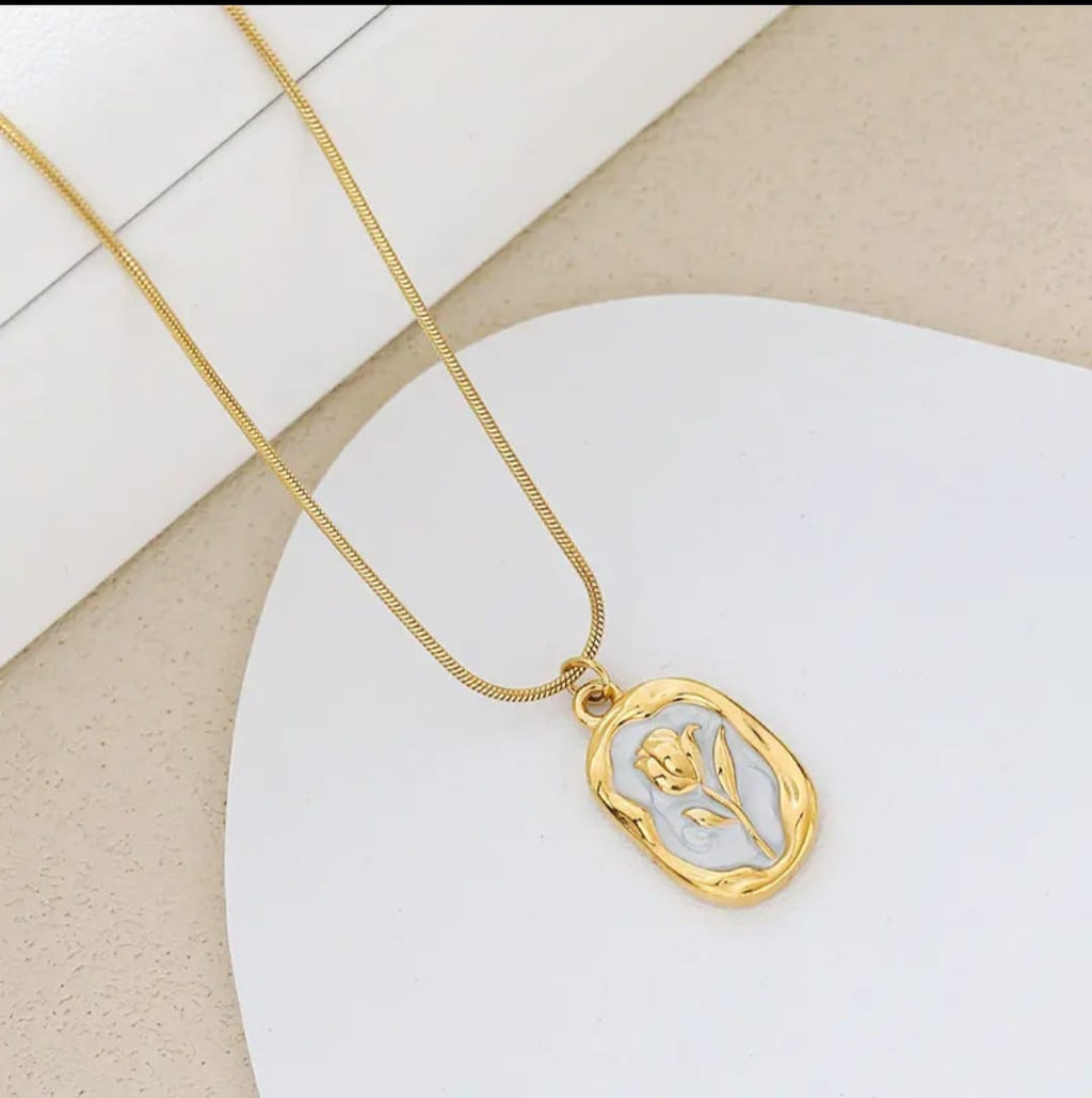 Vintage Tulip Flower  Pendant