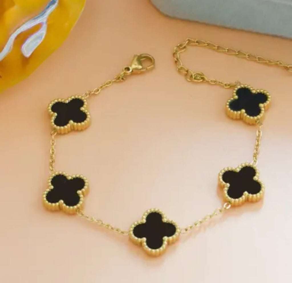 Salve Clover Link Bracelet (Black)