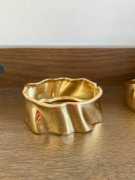 Bold Wavy Gold Plated Statement Bracelet